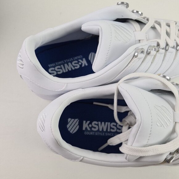 K-Swiss Classics VN 03343101 Men Shoes Sneakers Leather Athletic White - Picture 11 of 12